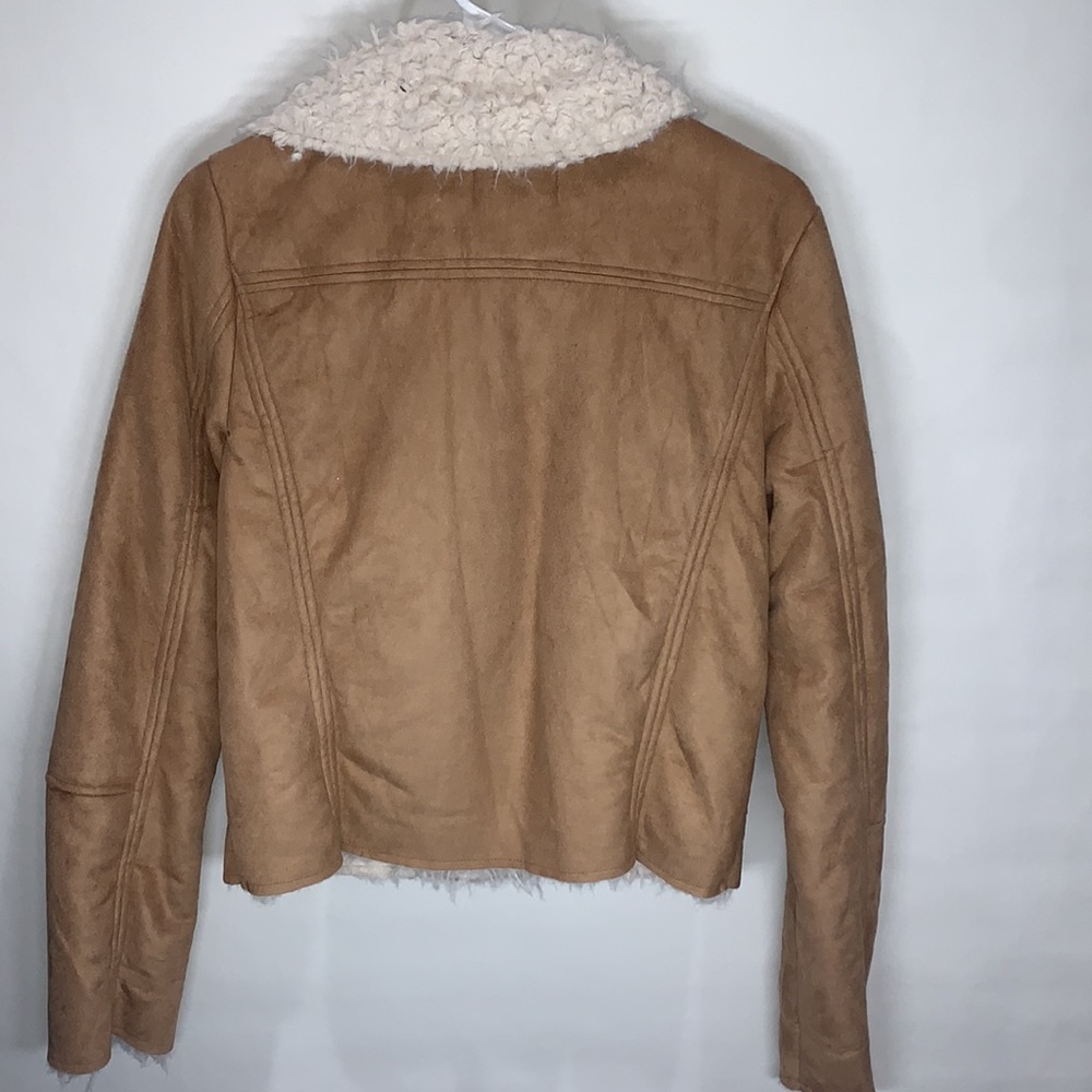 Love Tree soft, warm, faux sherpa suede brown winter zip-up jacket - Picture 6 of 7